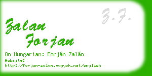 zalan forjan business card